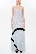 Blue Printed spaghetti straps maxi dress 92851