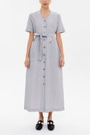 Black Short sleeve midi dress 92852