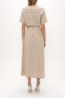 Beige Short sleeve midi dress 92852