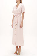 Salmon Short sleeve midi dress 92852