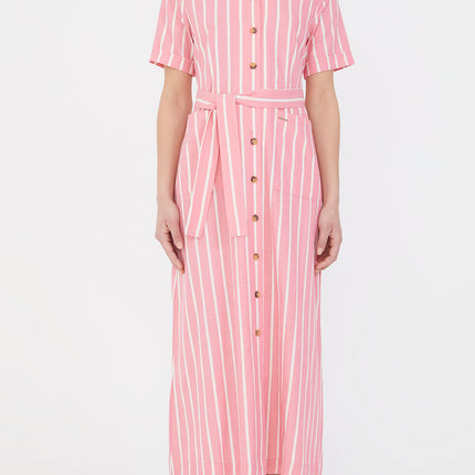 Pink Short sleeve midi dress 92852