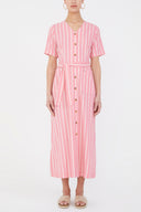 Pink Short sleeve midi dress 92852