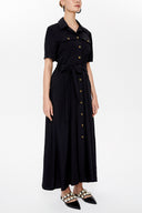 Black Short sleeve maxi  dress 92867