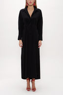 Black Slit detail maxi dress 92873