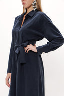 Navy Blue Slit detail maxi dress 92873