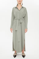 Khaki Slit detail maxi dress 92873