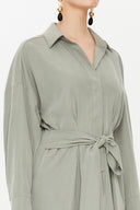 Khaki Slit detail maxi dress 92873