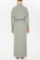 Khaki Slit detail maxi dress 92873