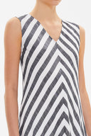 Black Front Pleated midi dress 92888