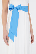 White Front Pleated midi dress 92888