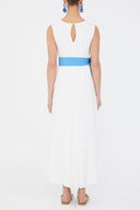 White Front Pleated midi dress 92888