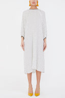 White Pleated midi dress 92914