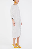 White Pleated midi dress 92914