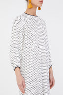 White Pleated midi dress 92914