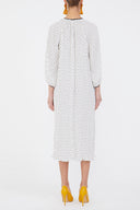 White Pleated midi dress 92914