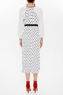 Spotted Pleated midi dress 92914