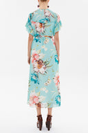 Mint Wide cut Printed chiffon midi dress 92919