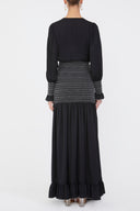 Black Fancy seam maxi dress 92920