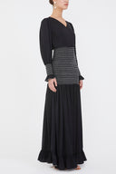 Black Fancy seam maxi dress 92920