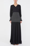 Black Fancy seam maxi dress 92920