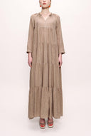 Light Beige Pleated long dress 92951