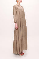 Light Beige Pleated long dress 92951