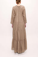 Light Beige Pleated long dress 92951