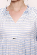 Blue Pleated long dress 92951