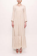 Light Brown Pleated long dress 92951