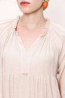 Light Brown Pleated long dress 92951