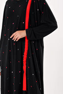 Red bat sleeve midi dress 92969