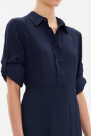 Navy Blue Elastic maxi dress 92975