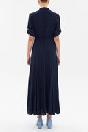 Navy Blue Elastic maxi dress 92975