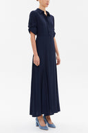 Navy Blue Elastic maxi dress 92975