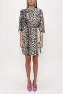 Pars Feathered and slit mini dress 93008