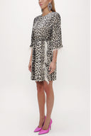 Pars Feathered and slit mini dress 93008