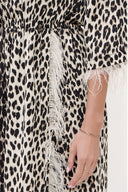 Pars Feathered and slit mini dress 93008