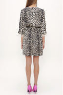 Pars Feathered and slit mini dress 93008