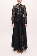 Black Laced long shirt dress 93009