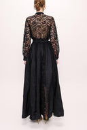 Black Laced long shirt dress 93009