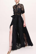 Black Laced long shirt dress 93009