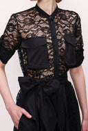 Black Laced long shirt dress 93009