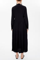 Black Front pleated midi dress 93010