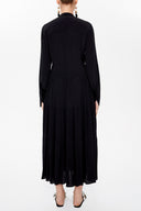 Black Front pleated midi dress 93010