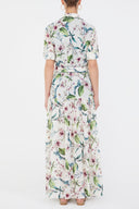 Water green Gathering detail maxi dress 93018