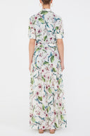 Water green Gathering detail maxi dress 93018