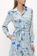 Blue Gathering detail maxi dress 93018