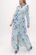 Blue Gathering detail maxi dress 93018
