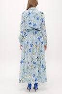 Blue Gathering detail maxi dress 93018