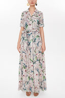 Lilac Gathering detail maxi dress 93018